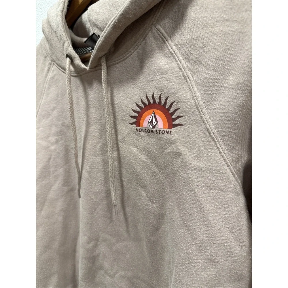Volcom Hoodie Pullover Rose‎ Print Youth 8 Medium Mauve Kangroo Pocket Lounge